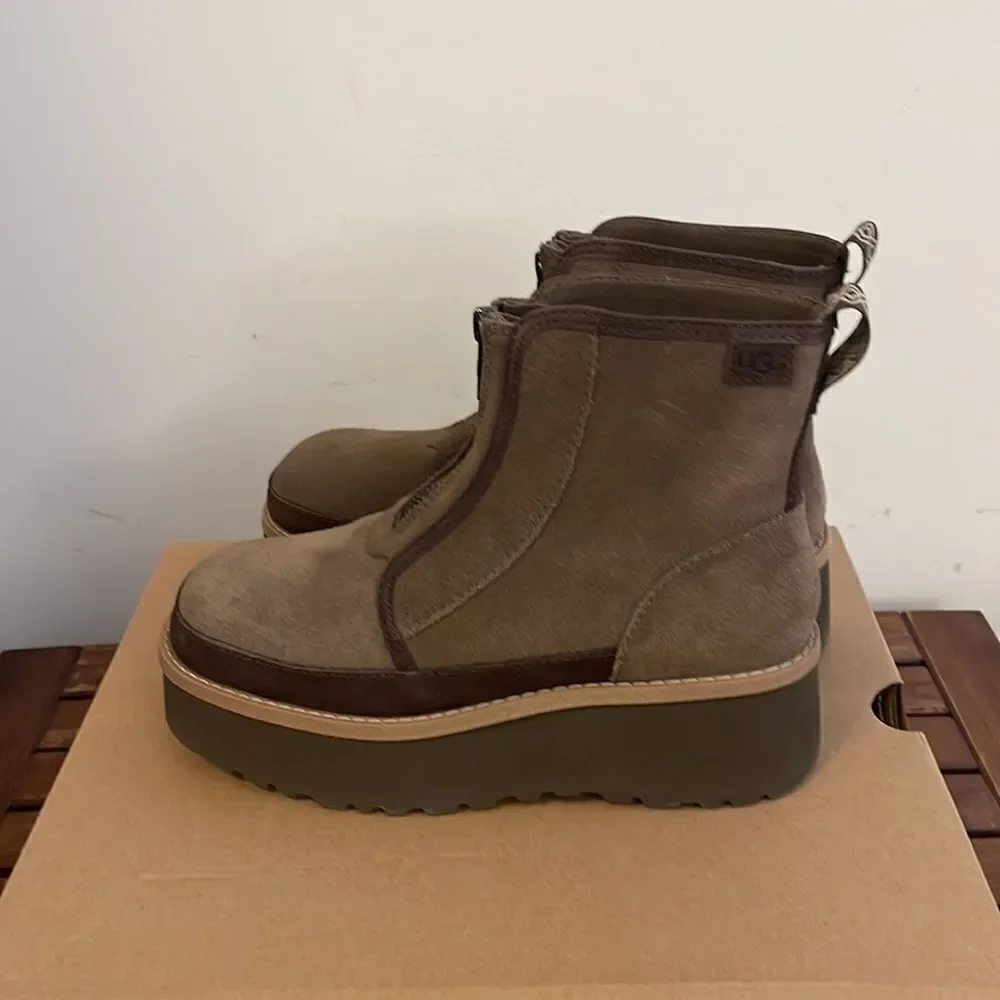 UGG Cityfunc Zip Boots Hickory USA Women Size 9.5/UK 7.5/EU 40.5